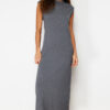 Trendyol Anthracite Maxi Knitwear Premium Quality Dress