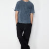 Trendyol Anthracite Oversize/Wide Cut 100% Cotton T-Shirt with Old/Faded Effect Pocket