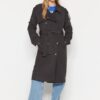 Trendyol Anthracite Oversized öves árokkabát patentos rögzítővel