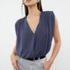 Trendyol Anthracite Padded Double Breasted Collar Flexible Snap Fastener Knitted Body