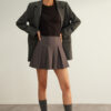 Trendyol Anthracite Premium High Quality Pleated Mini Length Woven Skirt