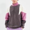 Trendyol Anthracite Regular/Normal Cut Zippered Color Block Anti-pilling Fleece Sweatshirt