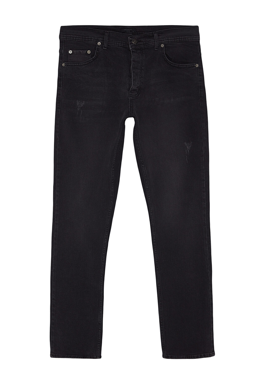 Trendyol Anthracite Slim Fit Rake Destroyed Jeans Jeans