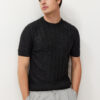 Trendyol Anthracite Slim-Narrow Fit Cotton Crew Neck Basic Knitwear T-shirt