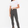 Trendyol Anthracite Slit Detailed Knitted Leggings