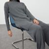 Trendyol Anthracite Slit Wide Leg Knitwear Two Piece Set