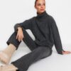 Trendyol Anthracite Soft Texture Knitwear Bottom-Top Set