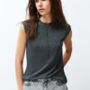 Trendyol Anthracite Viscose/Soft Fabric Fitted Stretchy Knitted Blouse