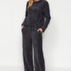 Trendyol Anthracite Wellsoft Winter Knitted Pajamas Set