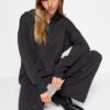 Trendyol Anthracite Wide Fit Zippered Knitwear Bottom-Top Set