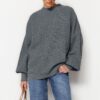 Trendyol Anthracite Wide Pattern Basic Knitwear Sweater