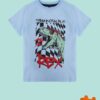 Trendyol Baby Blue Boy Dinosaur Patterned Short Sleeve Knitted T-Shirt