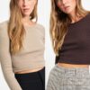 Trendyol Barna-Bézs 2-Pack kötött blúz