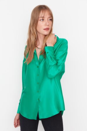 Trendyol Basic Oversize Woven Satin Shirt