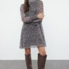 Trendyol Beige Abstract Woven Winter Dress