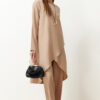 Trendyol Beige Asymmetrical Woven Tunic Trousers Bottom-Top Set