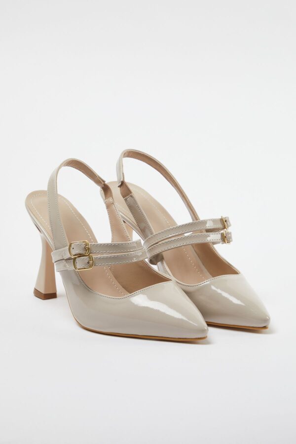 Trendyol Beige Belted Buckle Detailed Women's Heeled Shoes