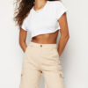 Trendyol Beige Cargo Pocket Denim Bermuda
