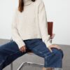 Trendyol Beige Crop Turtleneck Knitwear Sweater