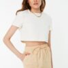 Trendyol Beige Elastic Waist Shorts & Bermuda