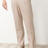 Trendyol Beige Italian Cut Pleated Classic Double Leg Fabric Trousers