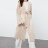 Trendyol Beige Linen Look Embroidered Woven Cape & Abaya & Abaya