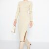 Trendyol Beige Midi Glittery Knitwear Dress