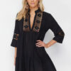 Trendyol Beige Mini Woven Lace Detailed 100% Cotton Beach Dress