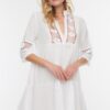 Trendyol Beige Mini Woven Lace Detailed 100% Cotton Beach Dress