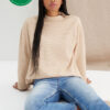 Trendyol Beige More Sustainable Thessaloniki/Knitwear Look Relaxed/Comfortable Fit Stand Up Collar Knitted Blouse
