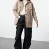 Trendyol Beige Oversize Mold Cashmere Seasonal Shacket Thin Jacket Coat