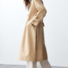 Trendyol Beige Oversize Wide Fit Soft Textured Long Trench Coat with Belt