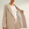 Trendyol Beige Premium Striped Regular Lined Woven Blazer Jacket