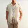 Trendyol Beige Regular Fit Textured Summer Linen Look Shirt