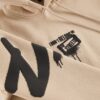 Trendyol Beige Regular/Normal Cut Back Printed Hooded Polar Fleece/Warm Sweatshirt