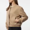 Trendyol Beige Stamp Bomber Jacket Coat