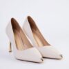 Trendyol Beige Toe Stoned Metal Heel Detailed Women's Thin Heel Stiletto Shoes