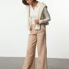 Trendyol Beige Wide Leg/Wide Leg Woven Trousers