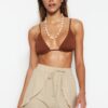Trendyol Beige Woven Shorts & Bermuda