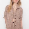 Trendyol Beige Woven Tweed Shirt with Pocket
