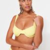 Trendyol Bikini Top - Sárga - Egyszerű