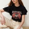 Trendyol Black 100% Cotton Printed Tulle Ruffle Detail Regular/Regular Fit Knitted T-Shirt