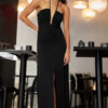 Trendyol Black A-Cut Knitted Long Evening Dress