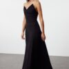 Trendyol Black A-Cut Woven Long Evening Evening Dress
