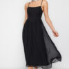 Trendyol Black A-Line Lined Corset Detailed Woven Tulle Elegant Evening Dress
