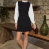 Trendyol Black A-Line Shirt Detailed Mini Woven Dress