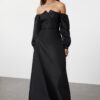 Trendyol Black A-Line Woven Long Evening Dress & Graduation Dress