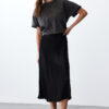Trendyol Black A-line Satin Fabric Midi Length Woven Skirt