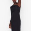 Trendyol Black Accessorized Woven Evening Dress