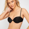 Trendyol Black Balconette Draped Push Up Bikini Top